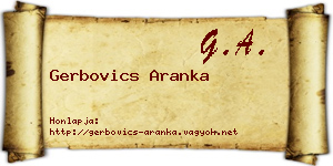 Gerbovics Aranka névjegykártya