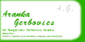 aranka gerbovics business card